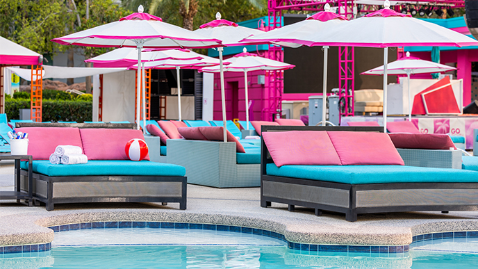 Las Vegas NV, USA 09-30-18 The Beach Club Pool at Flamingo…